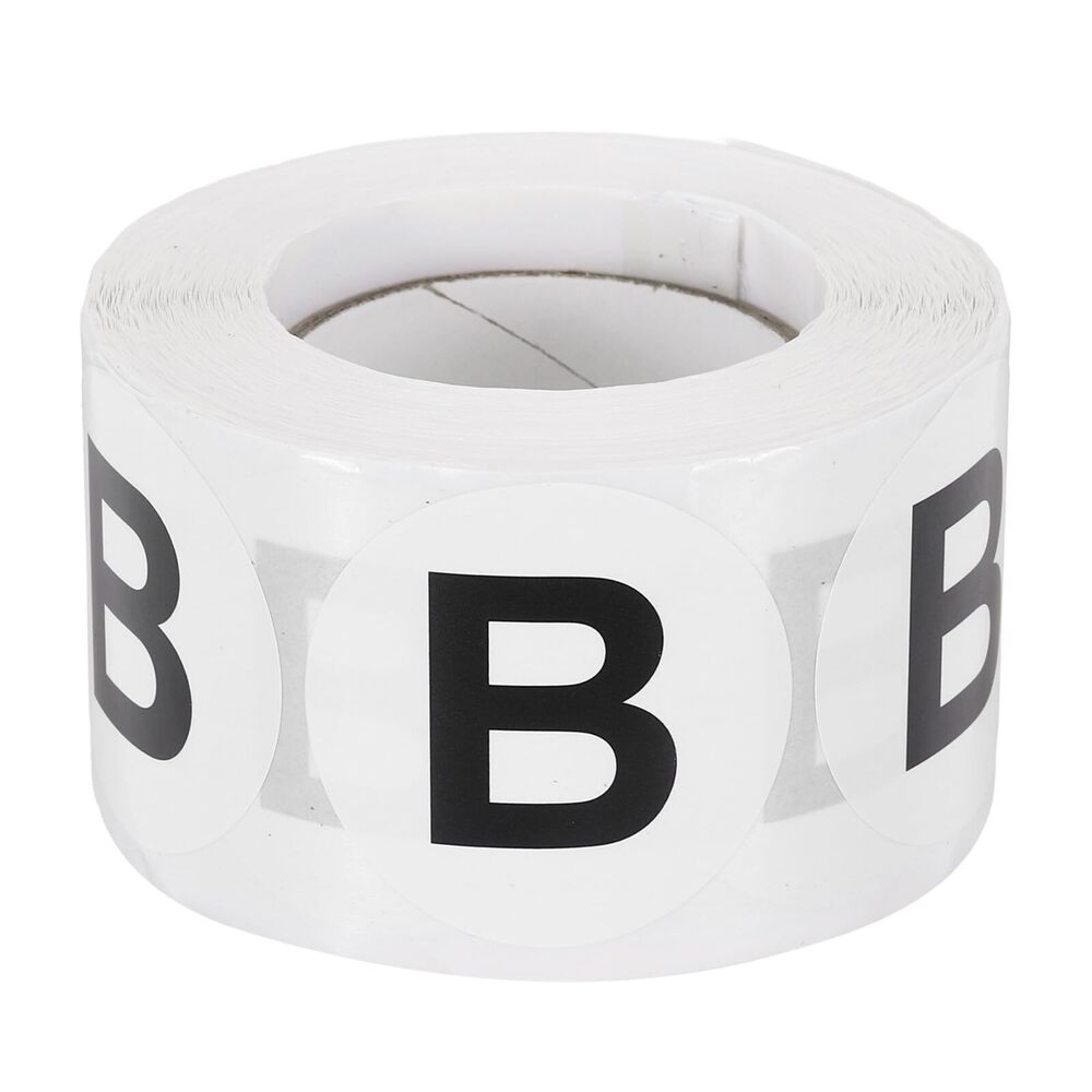 2842 Letter B Inventory Labels, 500 Pcs 1.5 Inch Letter Stickers Round